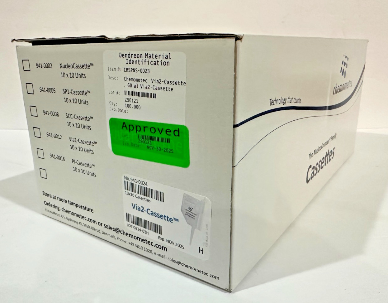 ChemoMetec 941-0024 Via2-Cassette 100 Count Sealed Bags Exp Nov 2025