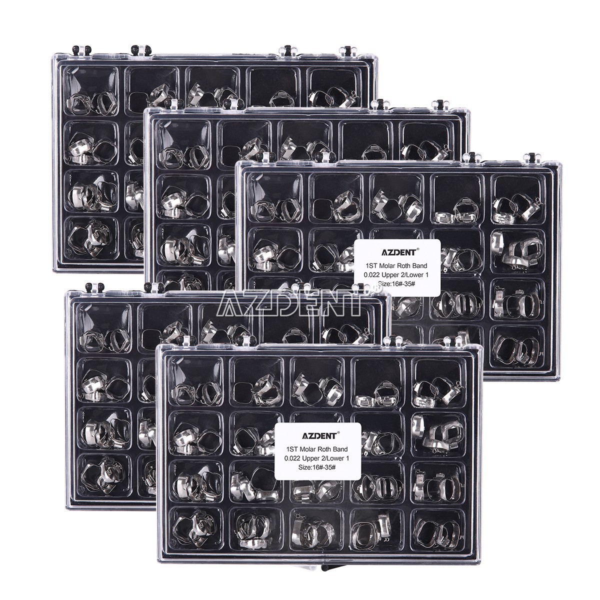 Bandas ortodónticas dentales con tubo bucal Roth.022 para primer molar 16#-35#