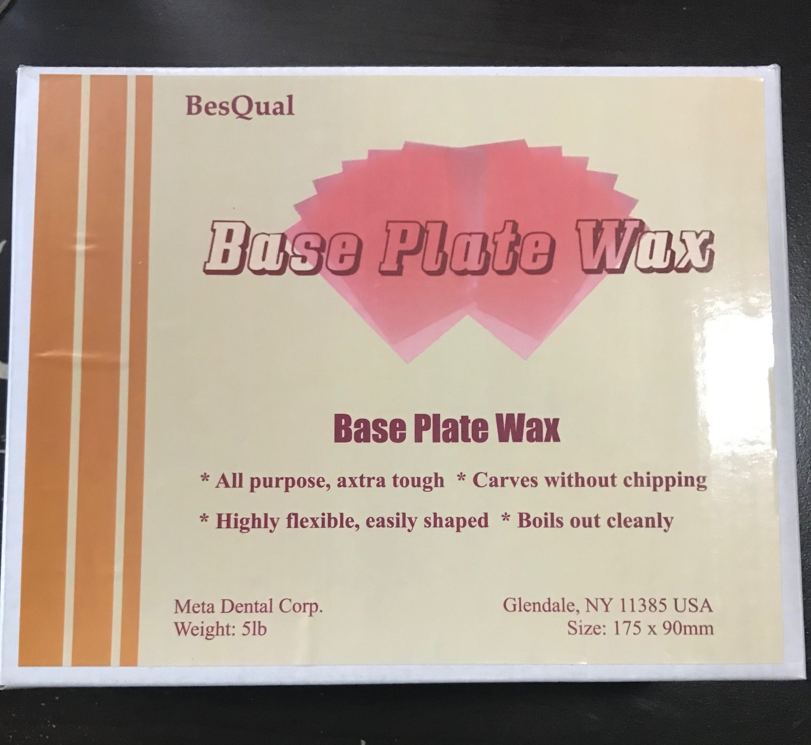 Base Plate Wax Pink – All Season – 5 lb – Besqual – 175 x 90 x 1.5mm Sheets
