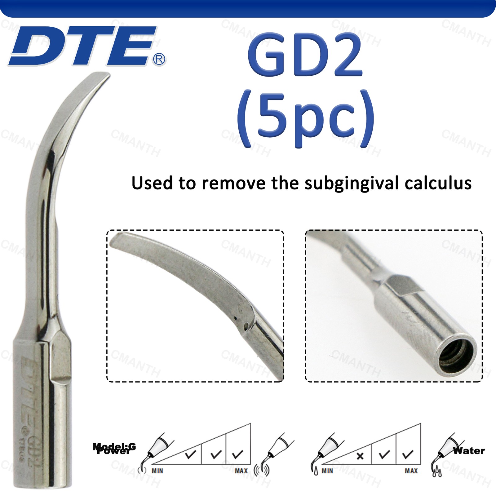 US Woodpecker DTE Dental Ultrasonic Scaling Tip Endo Tips Fit EMS SATELEC 5Pcs