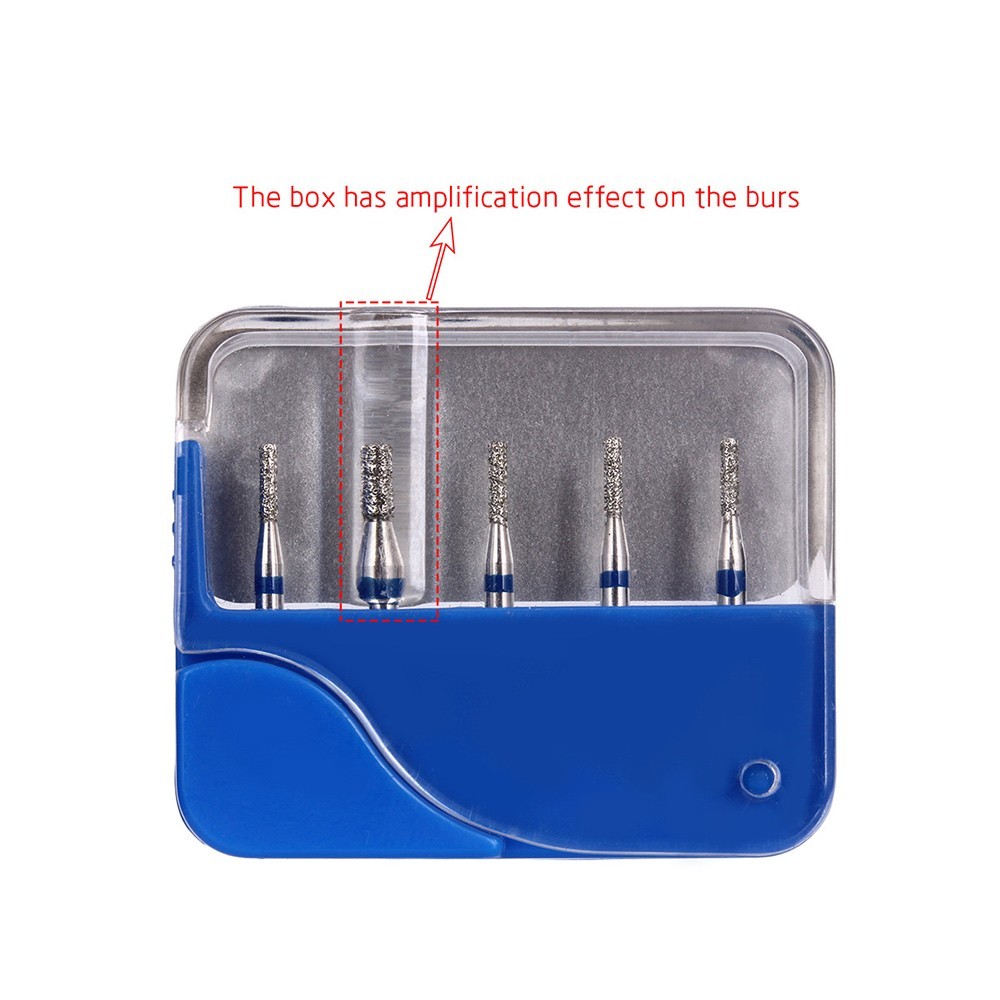 100Pcs 20Types Dental Diamond Burs for High Speed Handpiece Medium Friction Grip