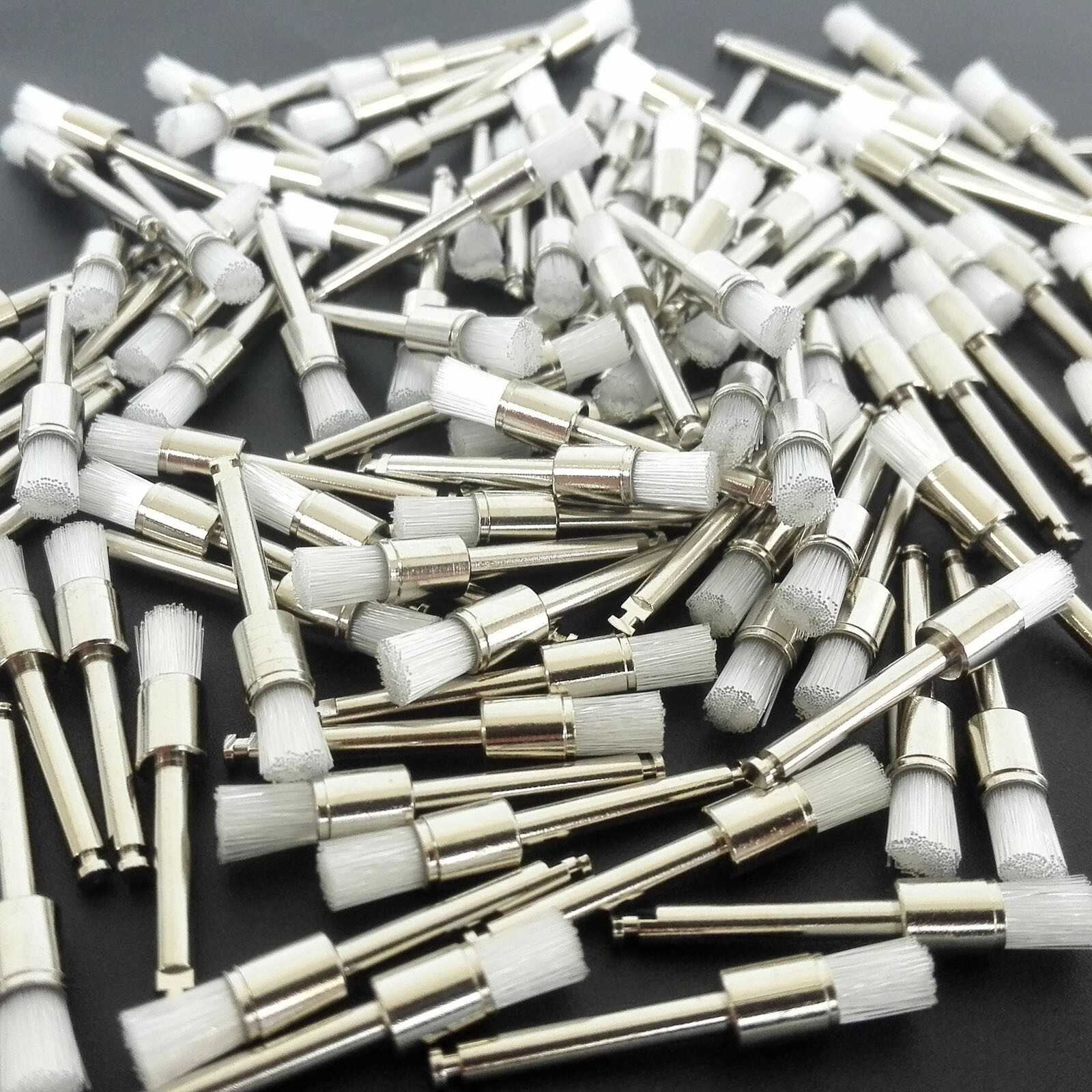 100Pcs/box Dental Polishing Polisher Prophy Brush Brushes Nylon Latch Flat White