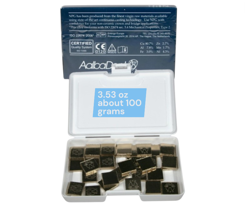 Dental Laboratory NPG Non-Precious Casting Alloy Type 2 – Crowns Bridges Onlays