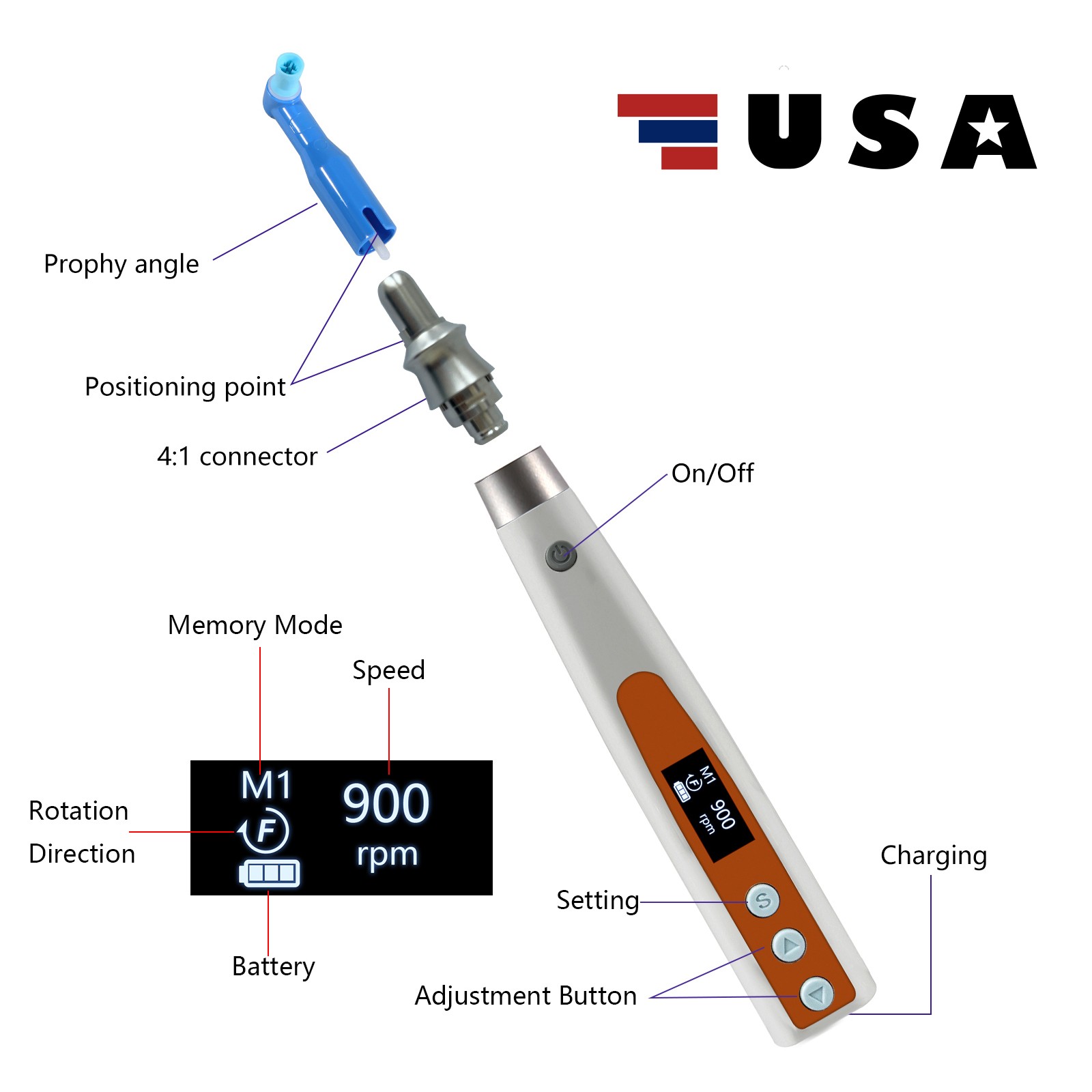 Dental Air Flow Hygiene Teeth Polishing Prophy Jet Polisher Fit Kavo Multiflex