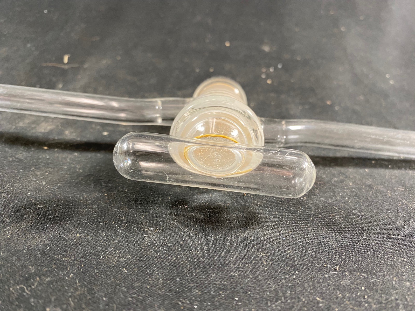 PYREX V-6 High Vacuum Stopcock Oblique 7mm Bore Hollow 310mm Length 12mm O.D.