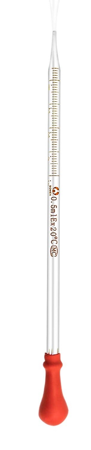 2Pk 0.5ml Glass Graduated Dropper Pipettes Lab Dropper with Red Rubber Cap&Scale