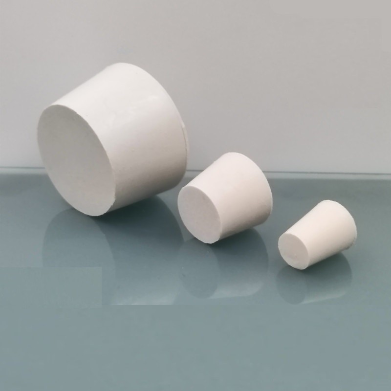 White Rubber Stopper Bungs Laboratory Solid Hole Stopper Tapered Flask 27 Sizes