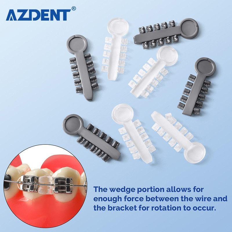 200pcs/20 sticks Dental Rotation Wedge Orthodontic Rubber Elastic Rotary Pads