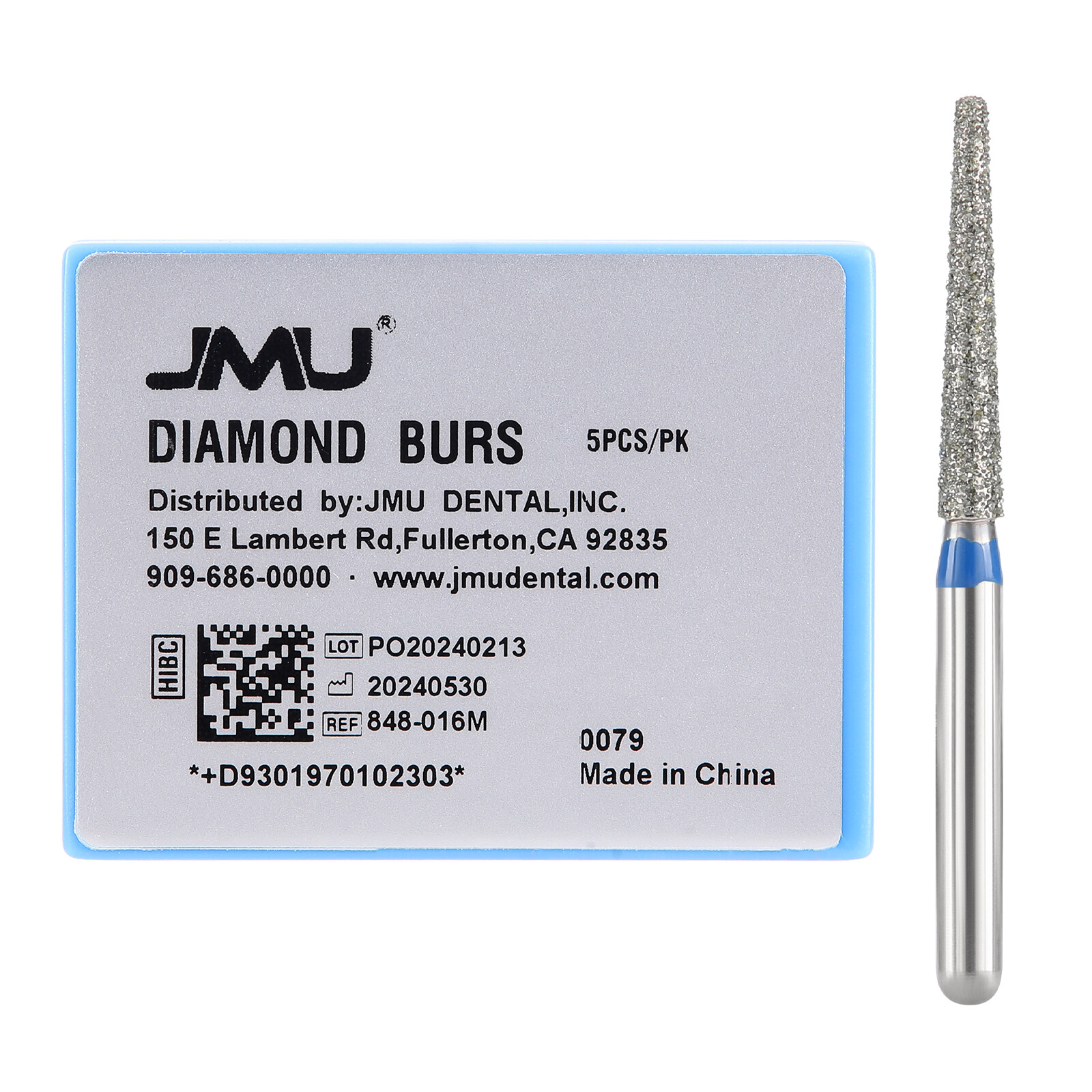 50Pcs Dental Diamond Burs FG Flat End Taper Friction Grip Burs 5Pcs/Box