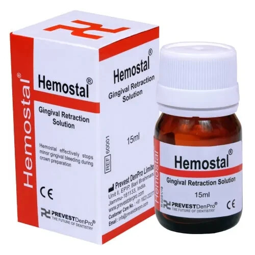 5 x Dental HEMOSTAL Liquid 15ml Pack for Gingival Retraction Solutions