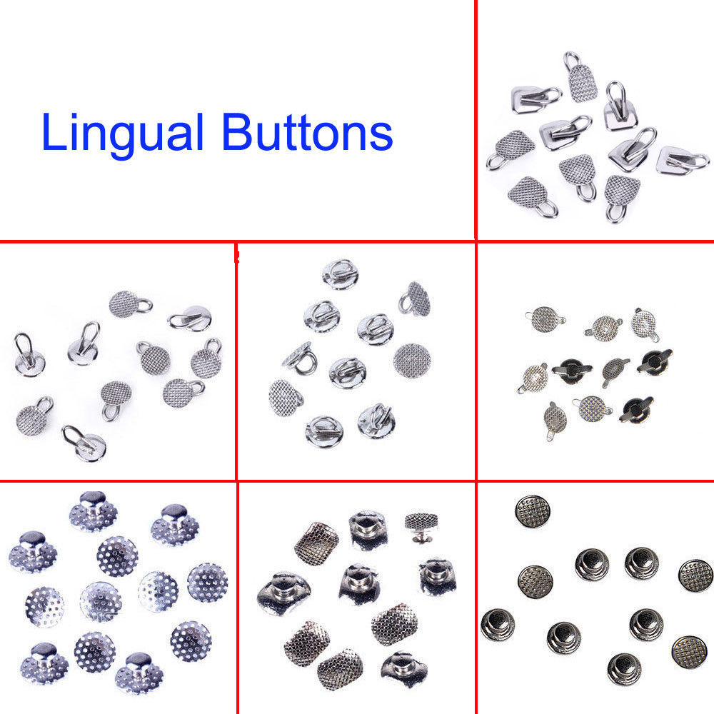 8 Models Dental Orthodontic Lingual Buttons Bondable Round Mesh Base 10pcs/bag