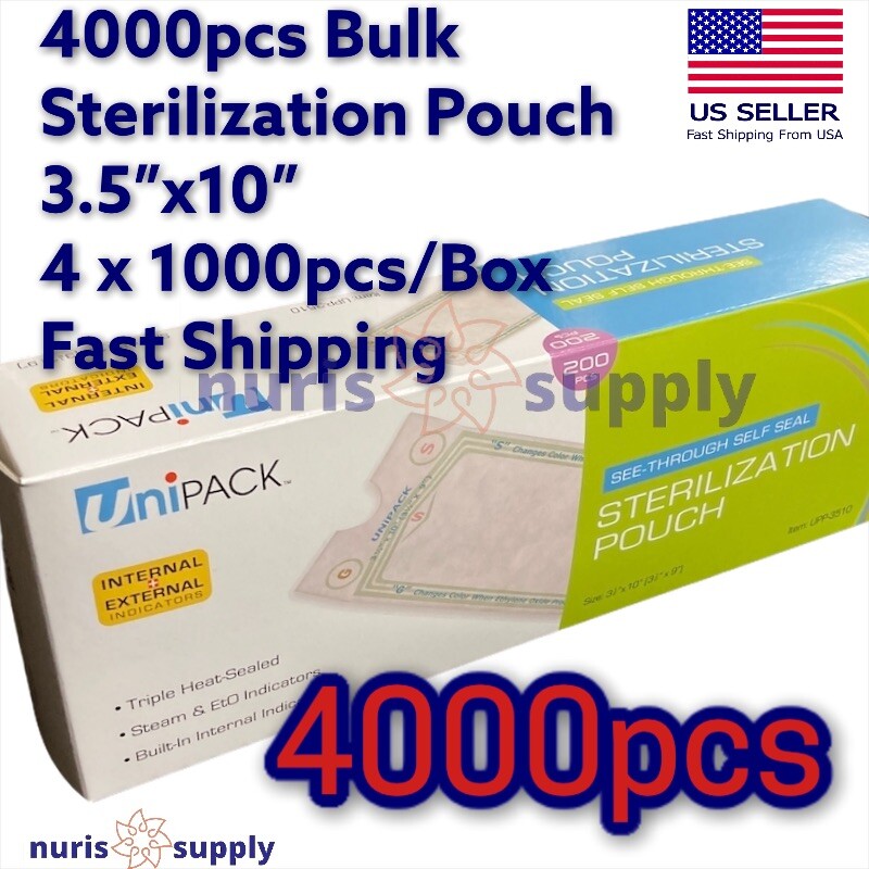 4000pcs/Box 3.5″x10″ Dental Medical Tattoo Sterilization Pouches Self Sealing