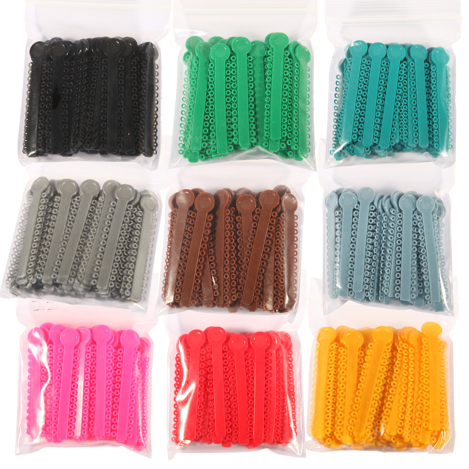 1040 Pcs Dental Ortodoncia Elástico Ligaduras Bandas de Goma para Brackets