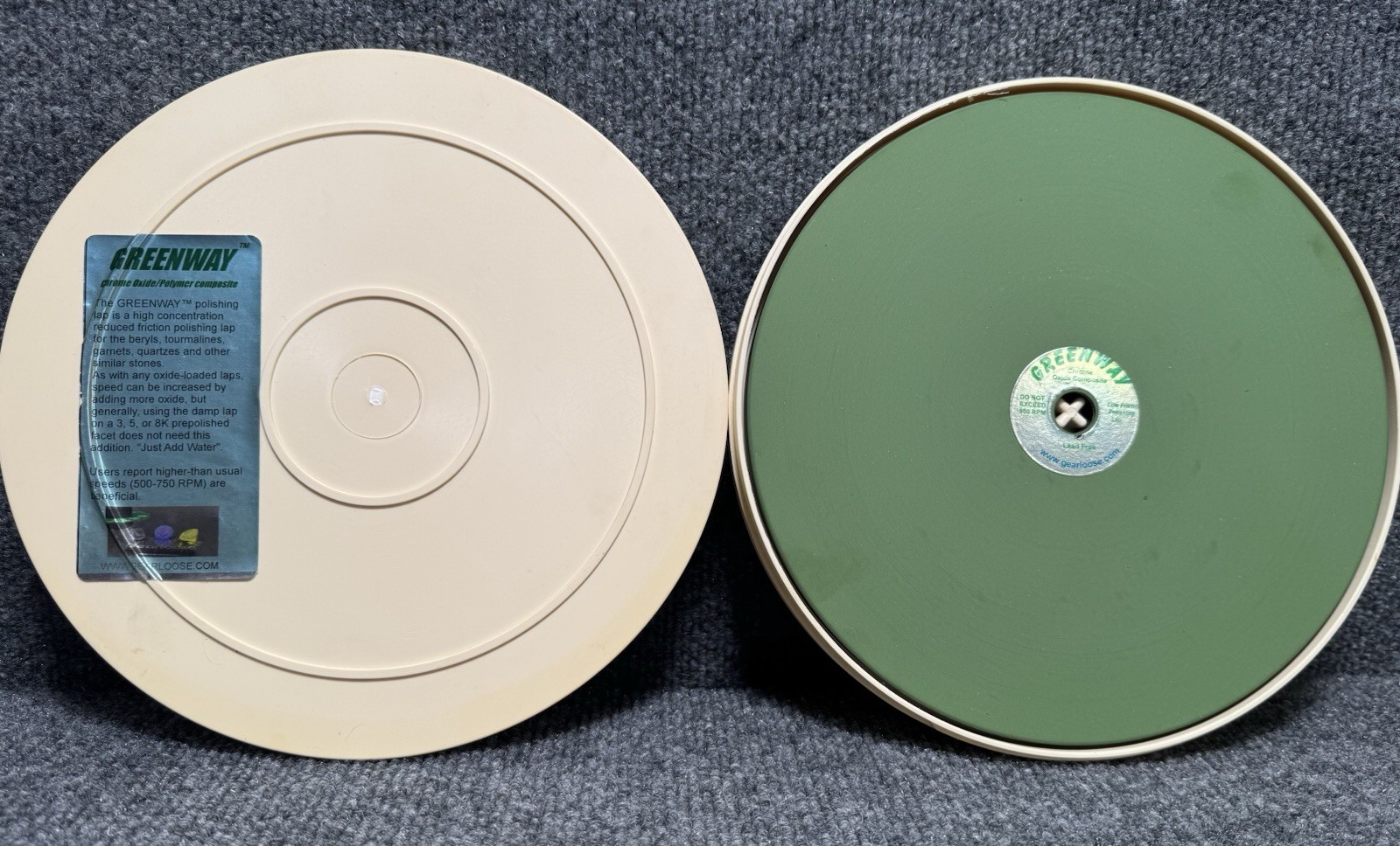 Gearloose Greenway 8” Chrome Oxide Composite Polishing Lap Faceting Gemstone