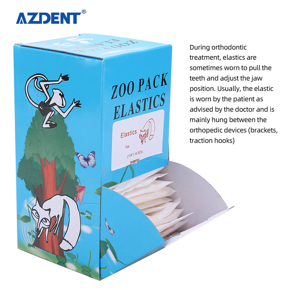 5000Pcs AZDENT Dental Orthodontic Elastics Rubber Bands Bracket Brace 3.5/4.5 OZ