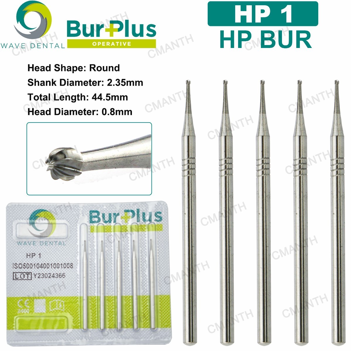 WAVE Dental Carbide Burs HP Surgical Burs Round For Straight Handpiece HP 2 4 8
