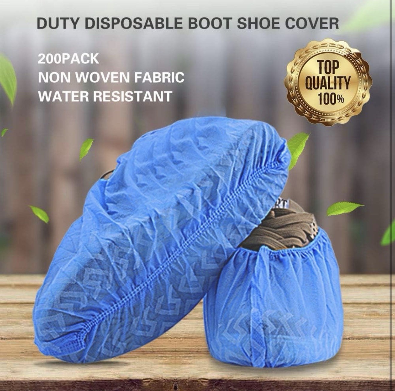Shoes Covers Disposable 200 Pack (100 Pairs) Non-Slip Durable Indoor Shoes Cover