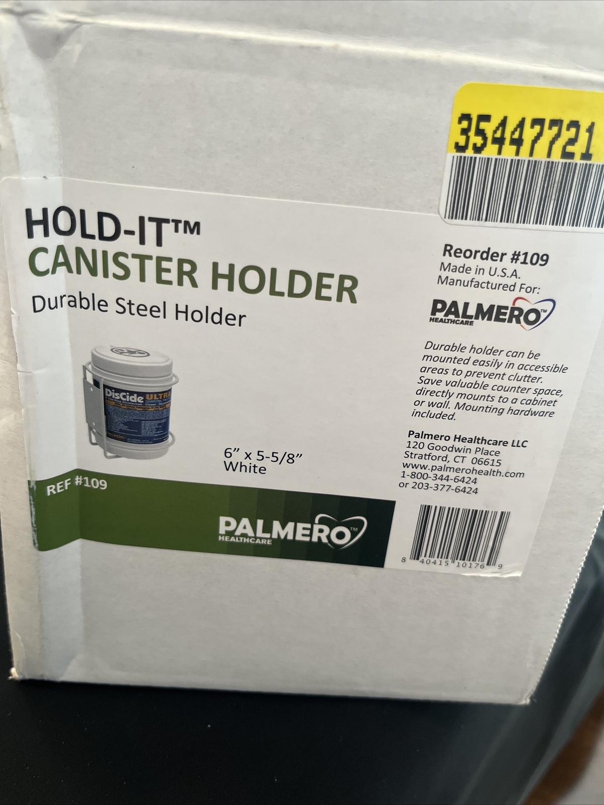 Palmero 109 Hold-It Wall Mount Canister Towelettes Holder 6″ x 5.625″