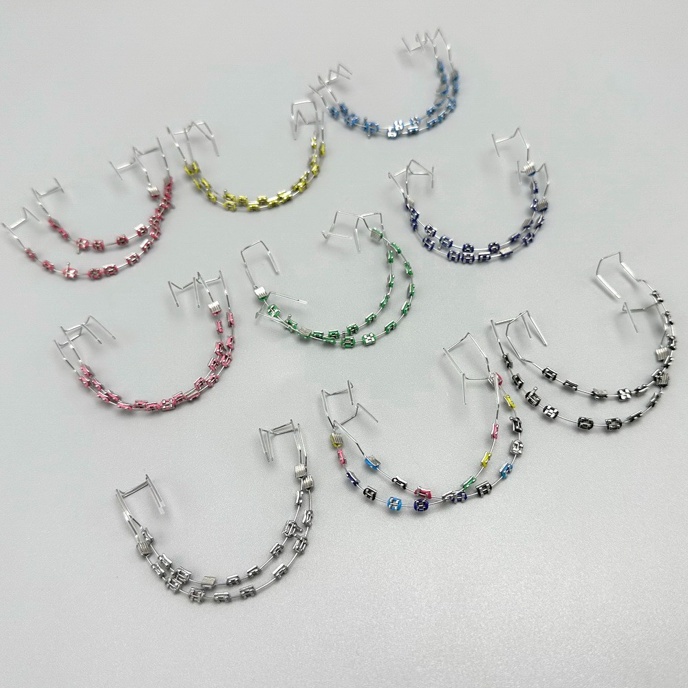 Temporary Tooth Decoration Fake Braces Metal Wires Ortho Bracket Ligature Ties