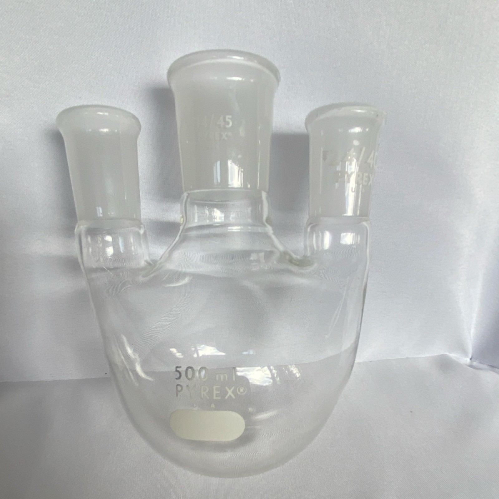 PYREX 500ml Three Neck Round Bottom Flask Borosilicate Glass Laboratory