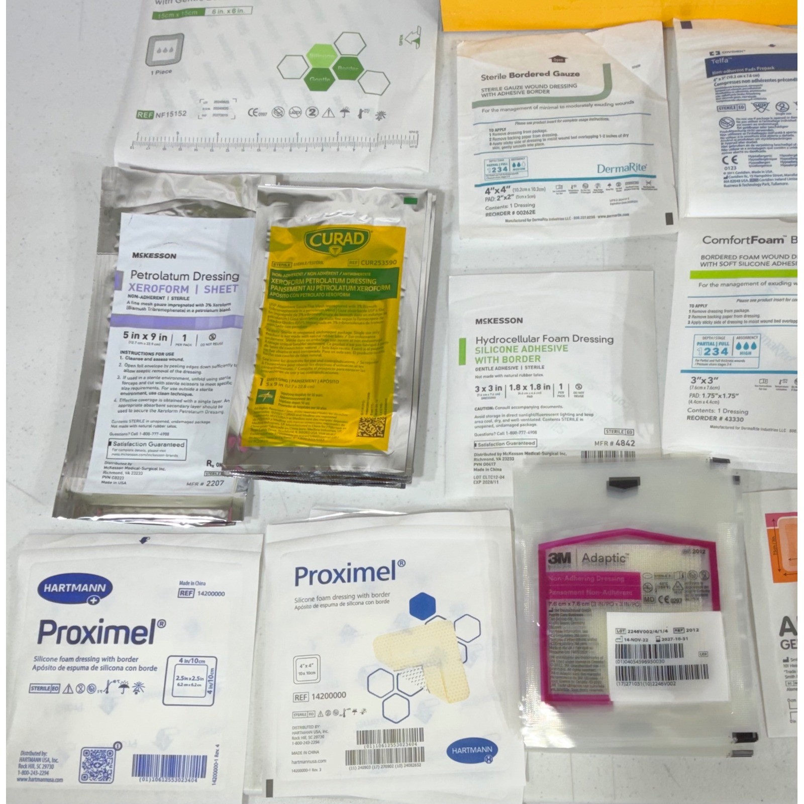 Large Wound Care Medical Supply Lot Mixed Sizes White Sterile Bandage Dressing