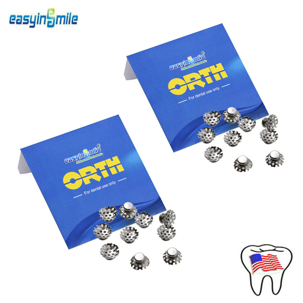 Denal Orthodontic Round Perforated Hollow Lingual Buttons with Holes 20Pcs/pack