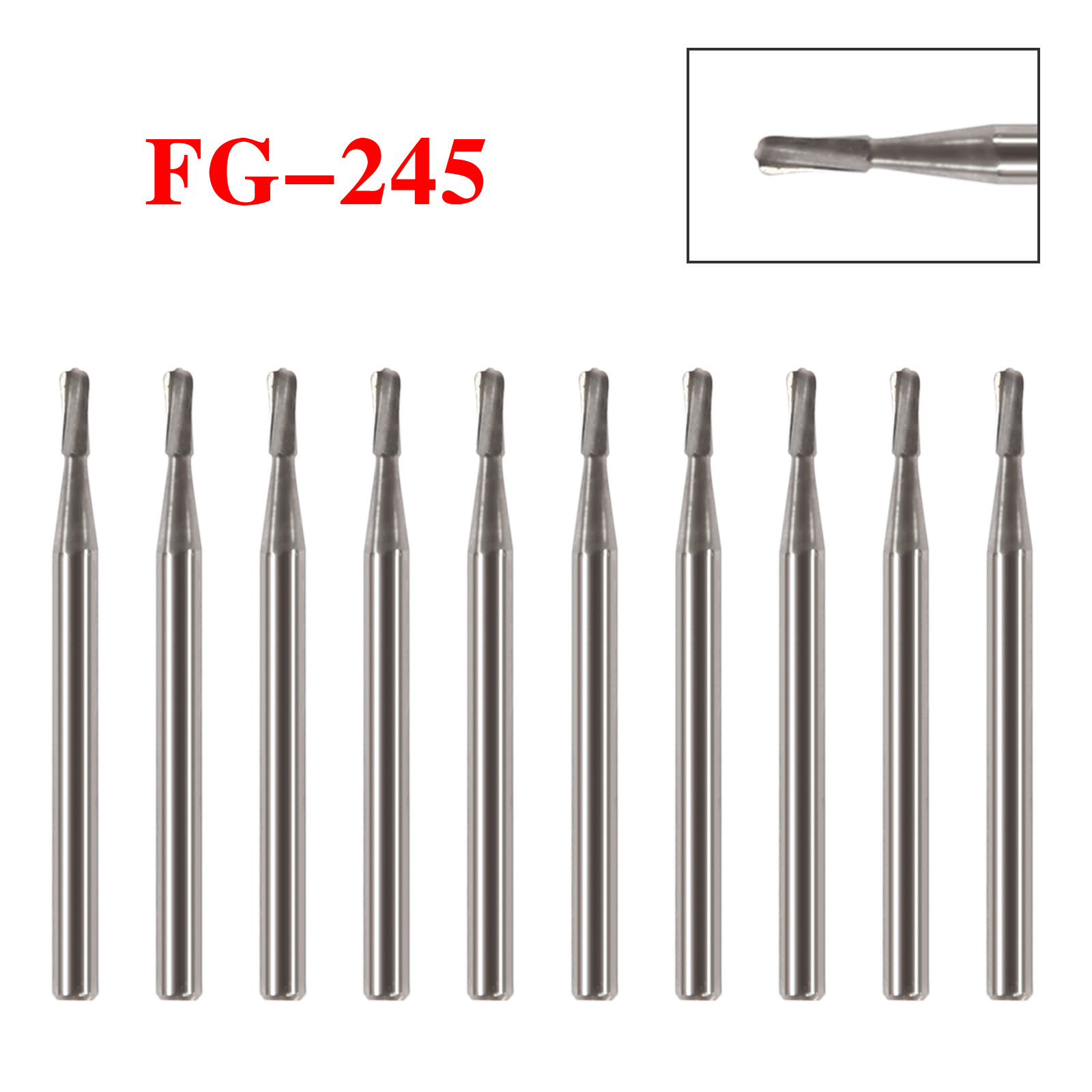 Dental FG-245 Tungsten Steel Carbide Burs Pear Drills for High-Speed Handpiece