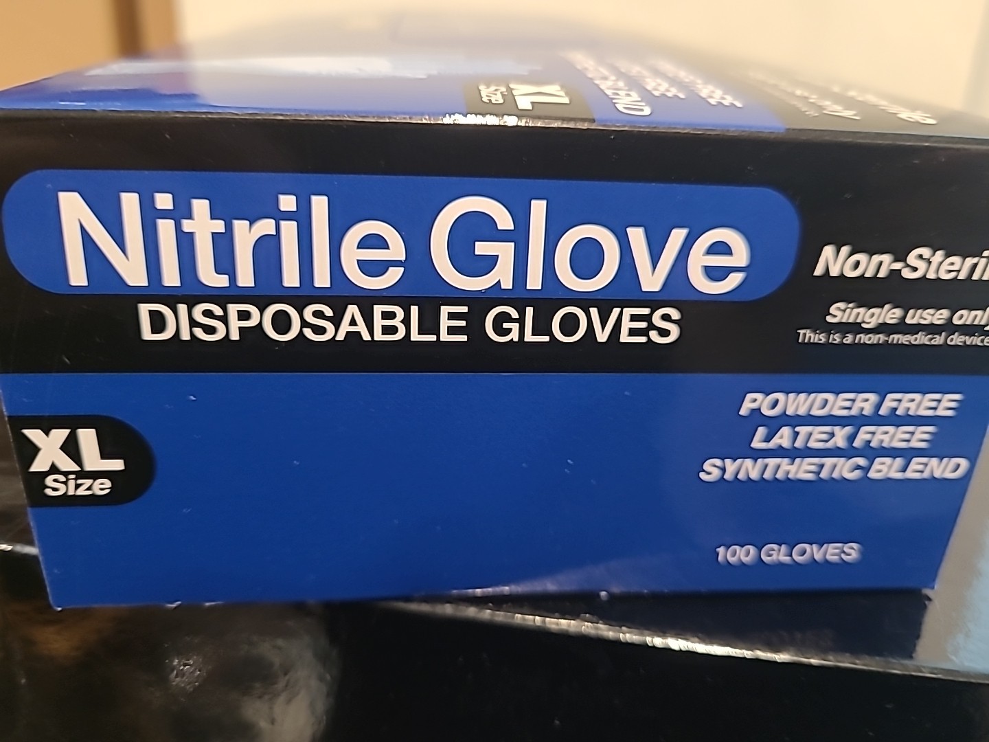 New in Box NITRILE GLOVES CASE (100) pieces size XL x-large Powder Free BLUE