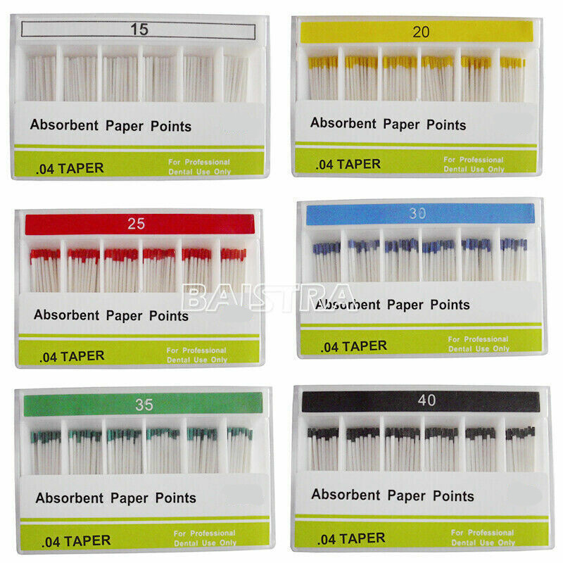 AZDENT Dental Absorbent Paper Points Taper 02 04 06 Endodontics Root Canal Clean