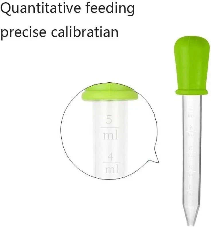 5pc Random Medicine Silicone and Plastic Pipettes Eye Dropper with Bulb Tip 5ml