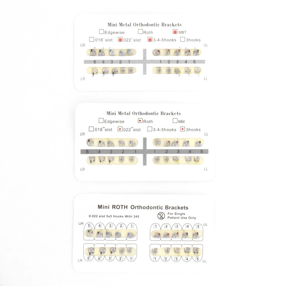 20 Pcs/Pack Orthodontic Dental Edgewise/ROTH/MBT Mini/Standard Bracket Braces