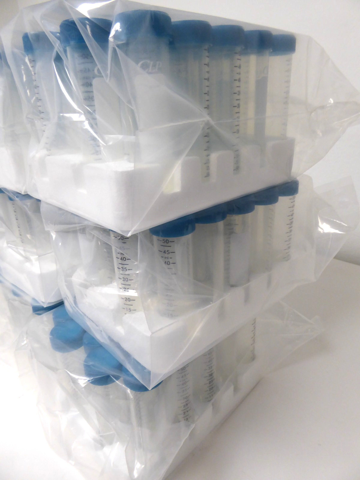 CLP 15ml and 50ml Conical Centrifuge Tubes with Caps in Unopened Packs (NOS)
