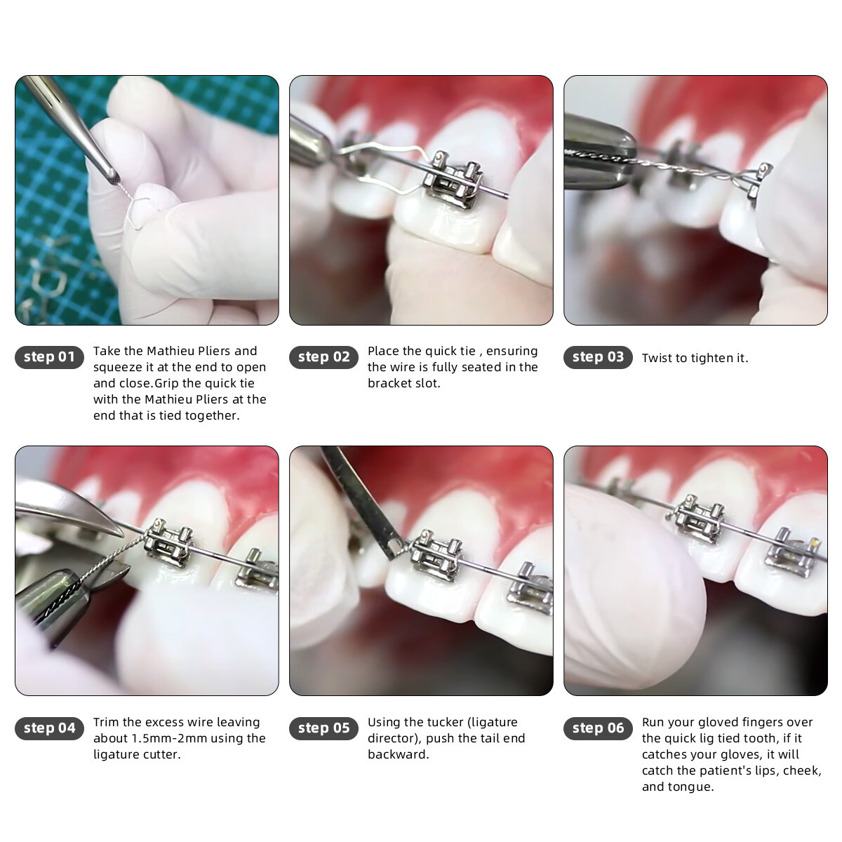 Dental Orthodontic Preformed Wire Metal Ligature Ties Short Long Twist 010 12 14
