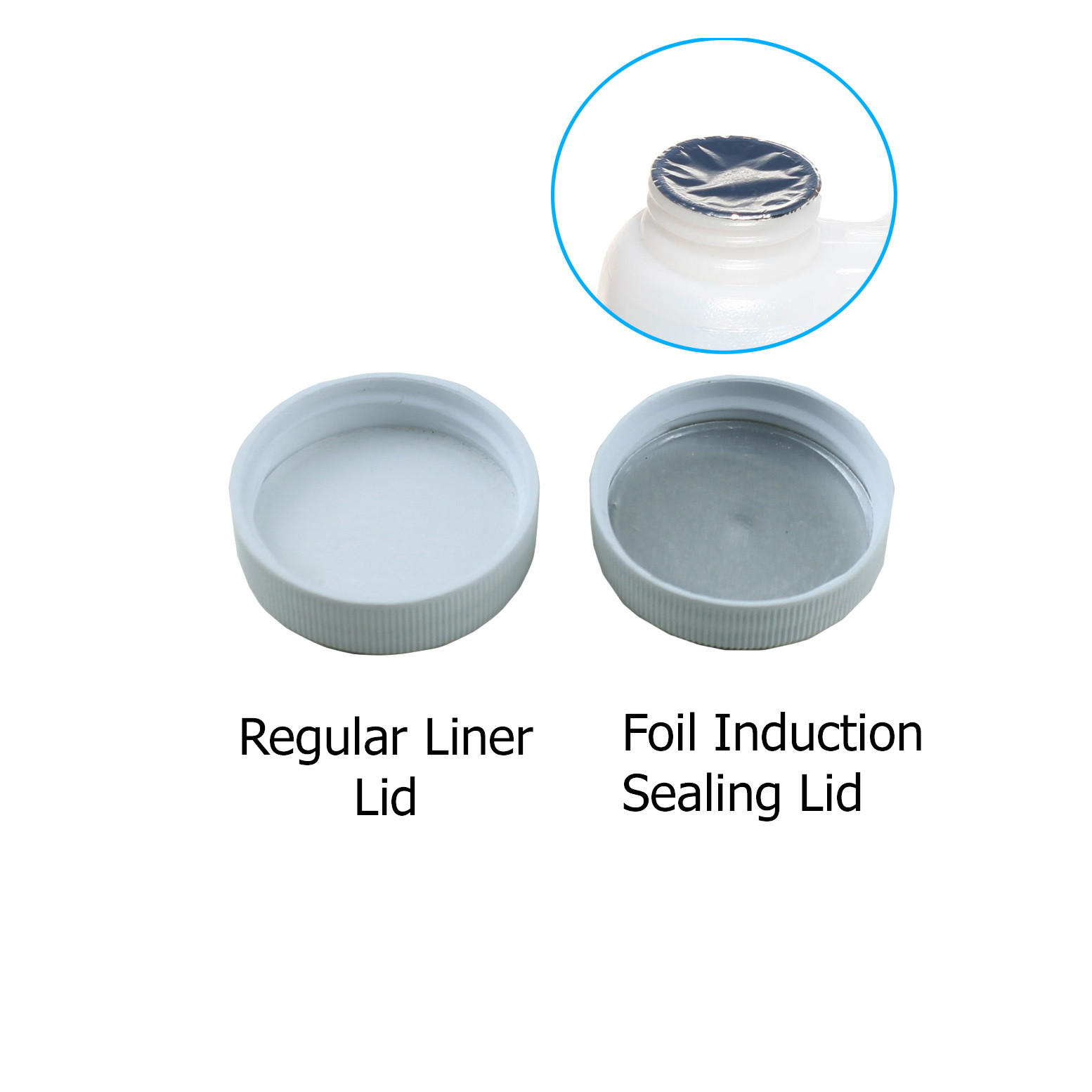 33/400 Polypropylene White Caps with Heat Induction Liner(10-100)