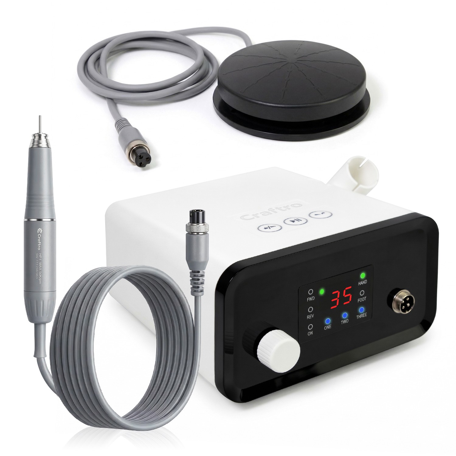 Craftro 50K Multifunction Desktop Micromotor Dental Lab Nail Drill Handpiece