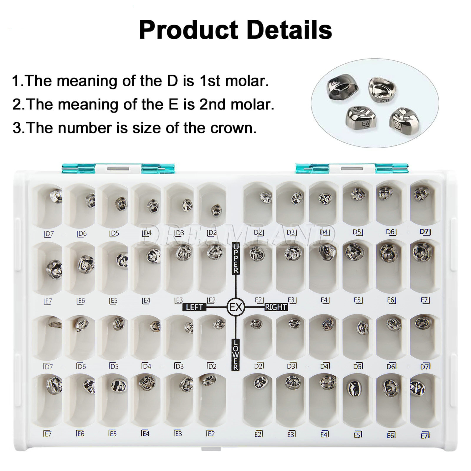 48 ASSORTED PRIMARY MOLAR STAINLESS STEEL CROWNS – COMPLETE KIT