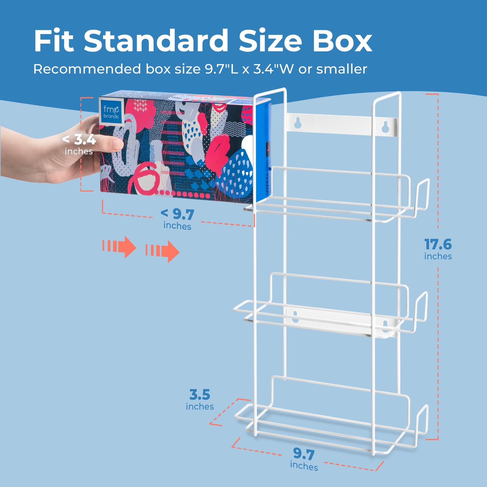Triple Glove Holder For Wall Mount Wire Rack Disposable Napkin Gloves Box Holder