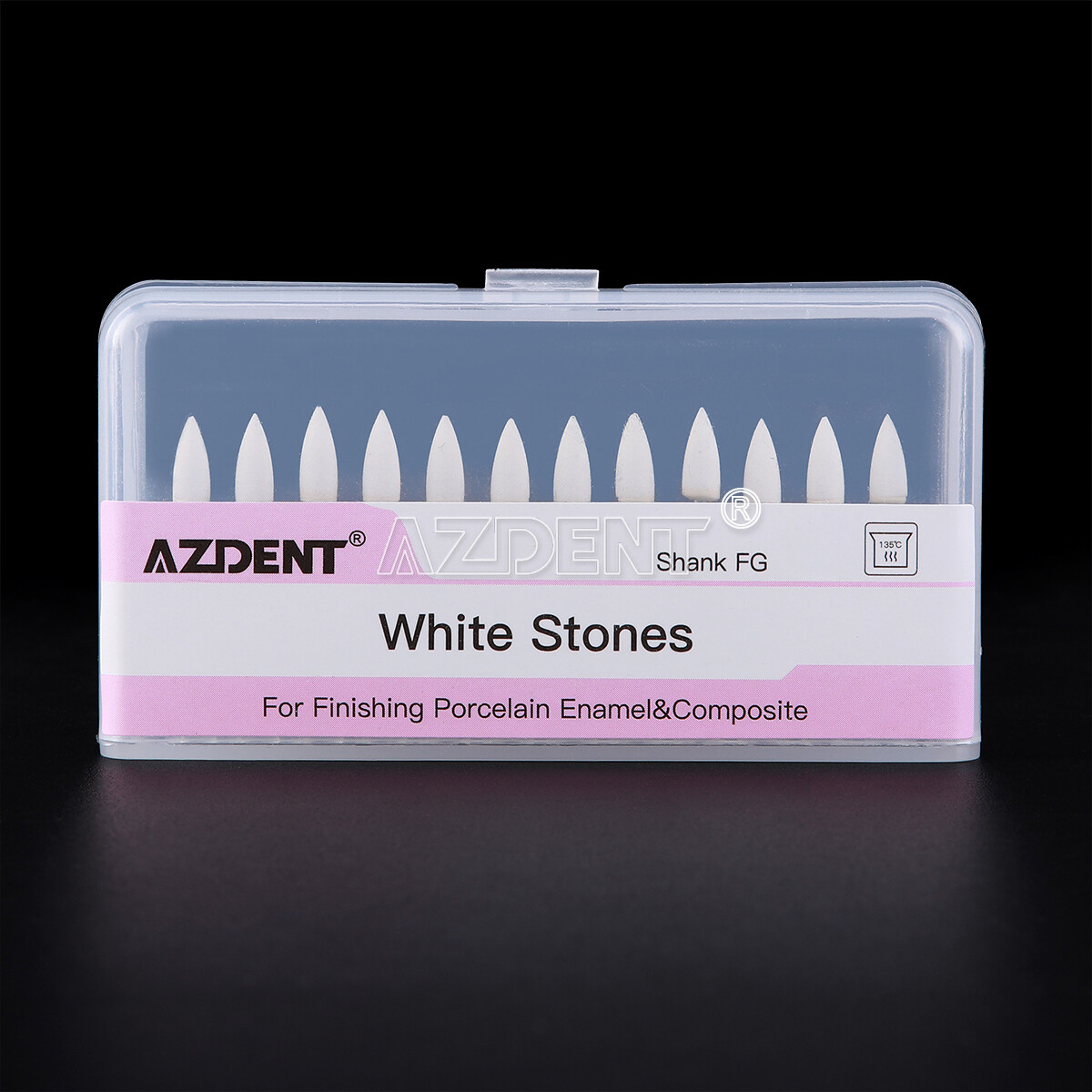 Dental White Stone Porcelain Resin Handpiece Polishing Burs FG Flame Shape