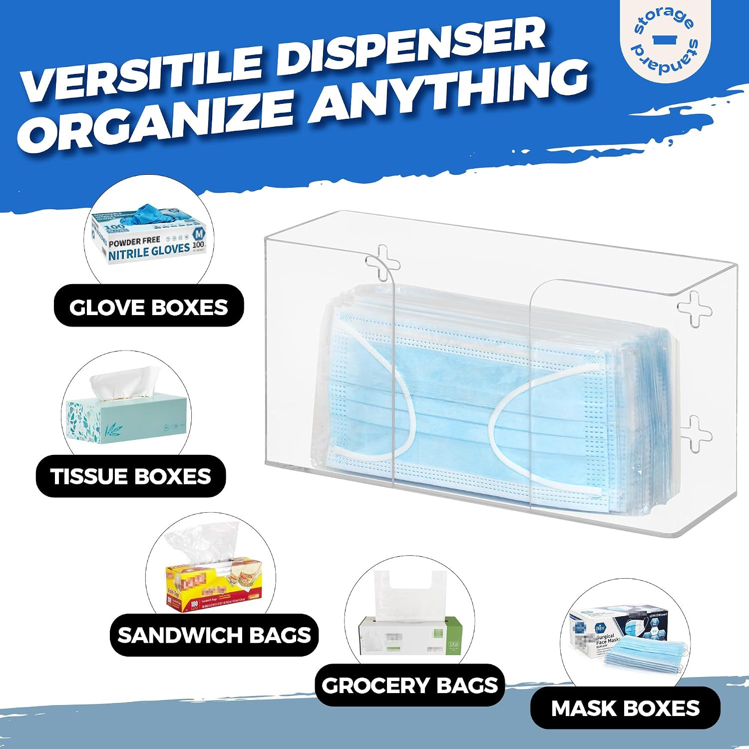 Glove Box Holder Dispenser – Kitchen, Medical, & Latex Gloves Holder Wall Mount
