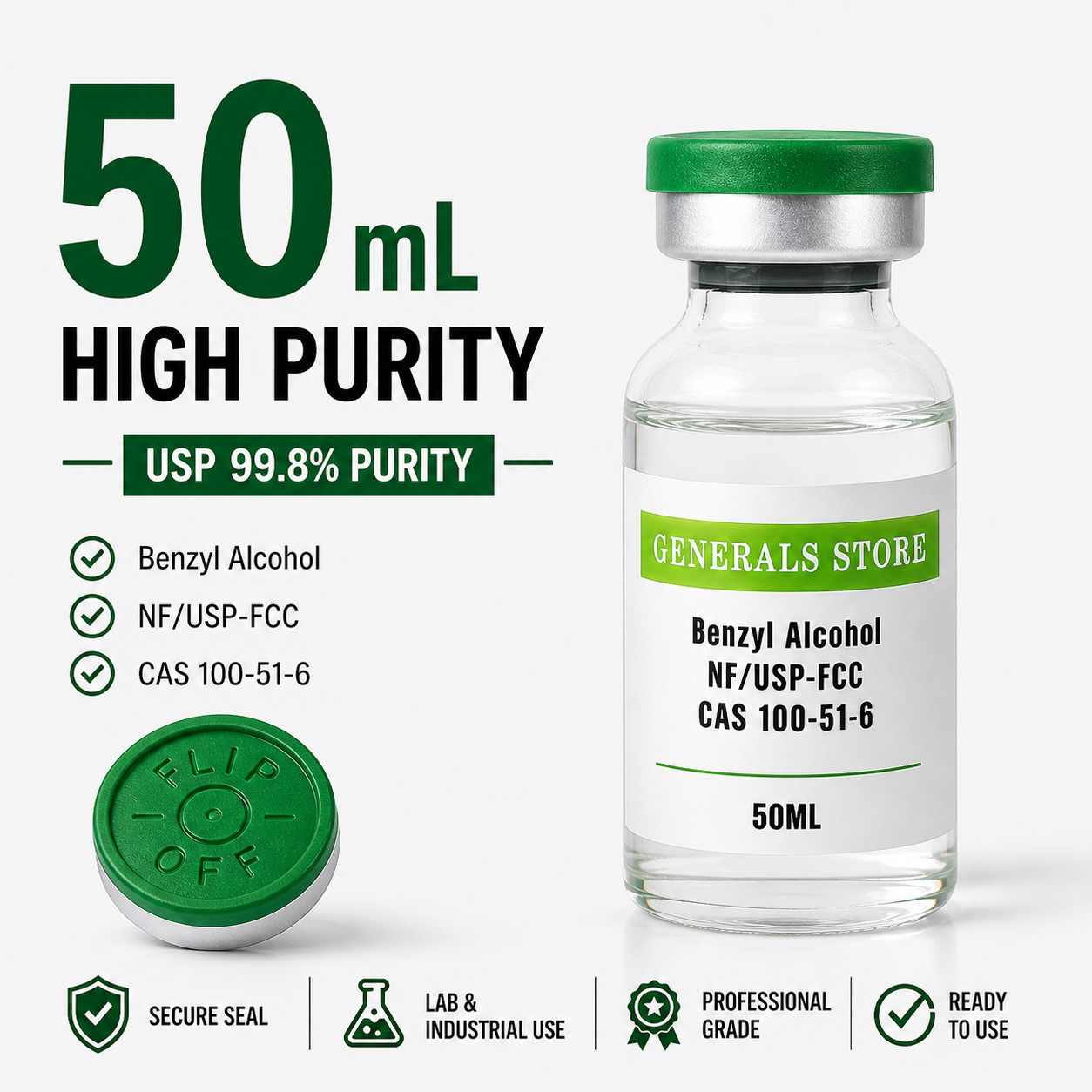 Benzyl Alcohol USP Grade 99.8% Purity NF/FCC CAS 100-51-6 Lab & Industrial Use