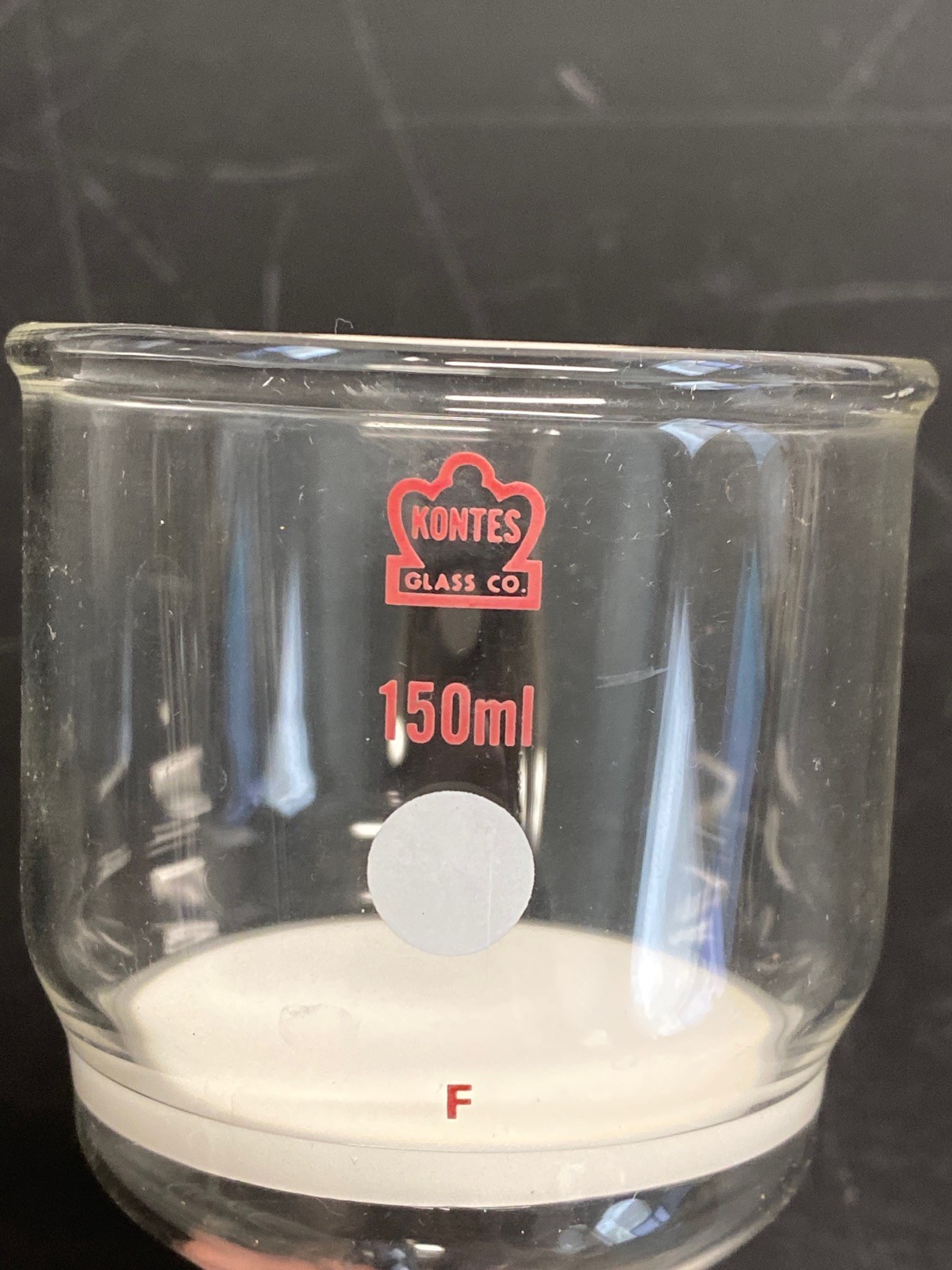 Used KONTES Glass 150mL Fine Fritted Buchner Filter Funnel 954001-0000