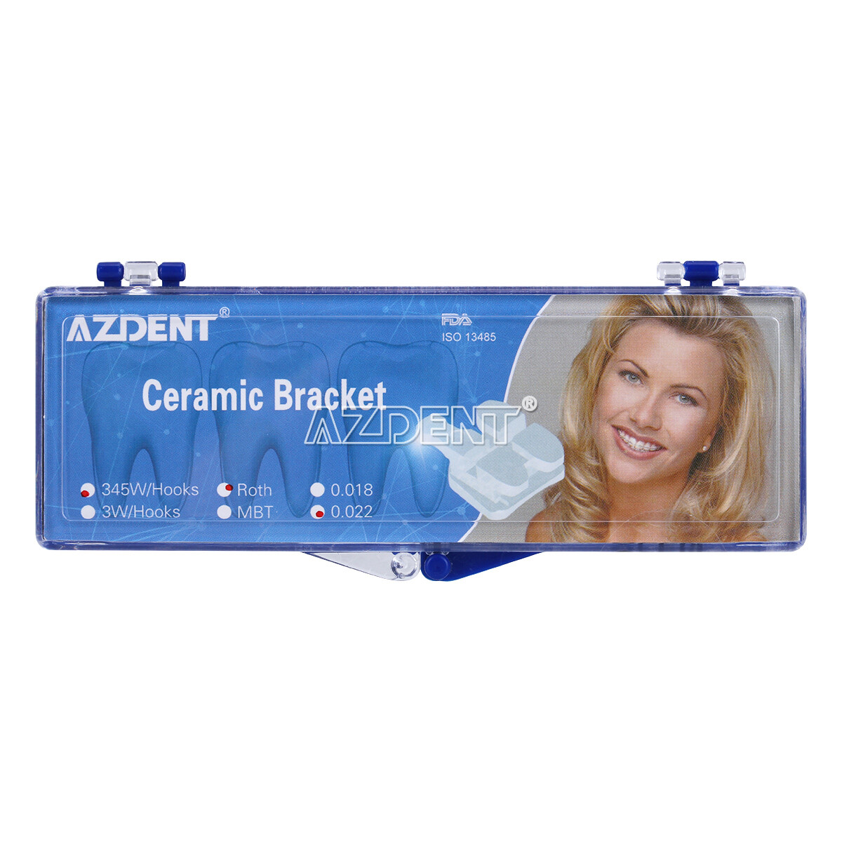 USA Dental Orthodontic Ceramic Brackets Braces 5*5 Roth.022 3-4-5 Hooks AZDENT