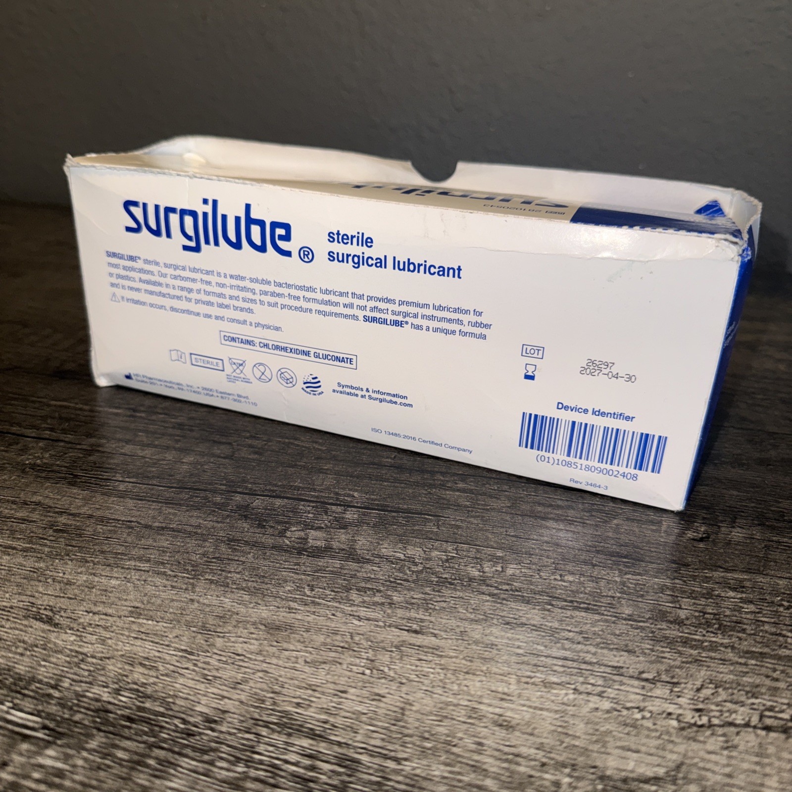 Surgilube Surgical Lubricant Sterile Bacteriostatic Jelly Foil Pac 3g 144 Count