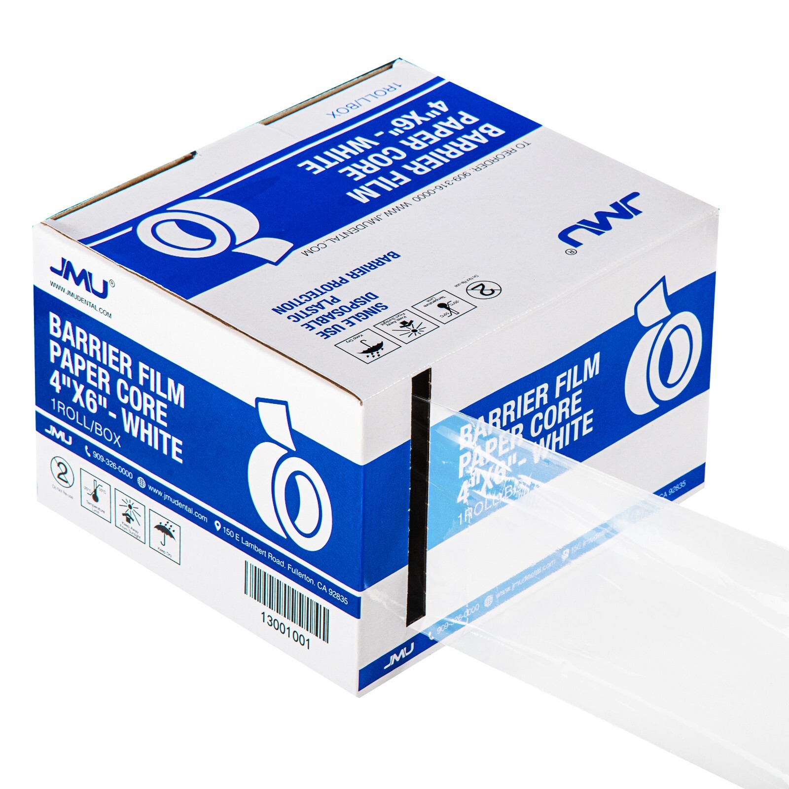 JMU Dental Barrier Film Sticky Wrap Clear or Blue 4″ x 6″ 1200 Sheets, 12 Rolls
