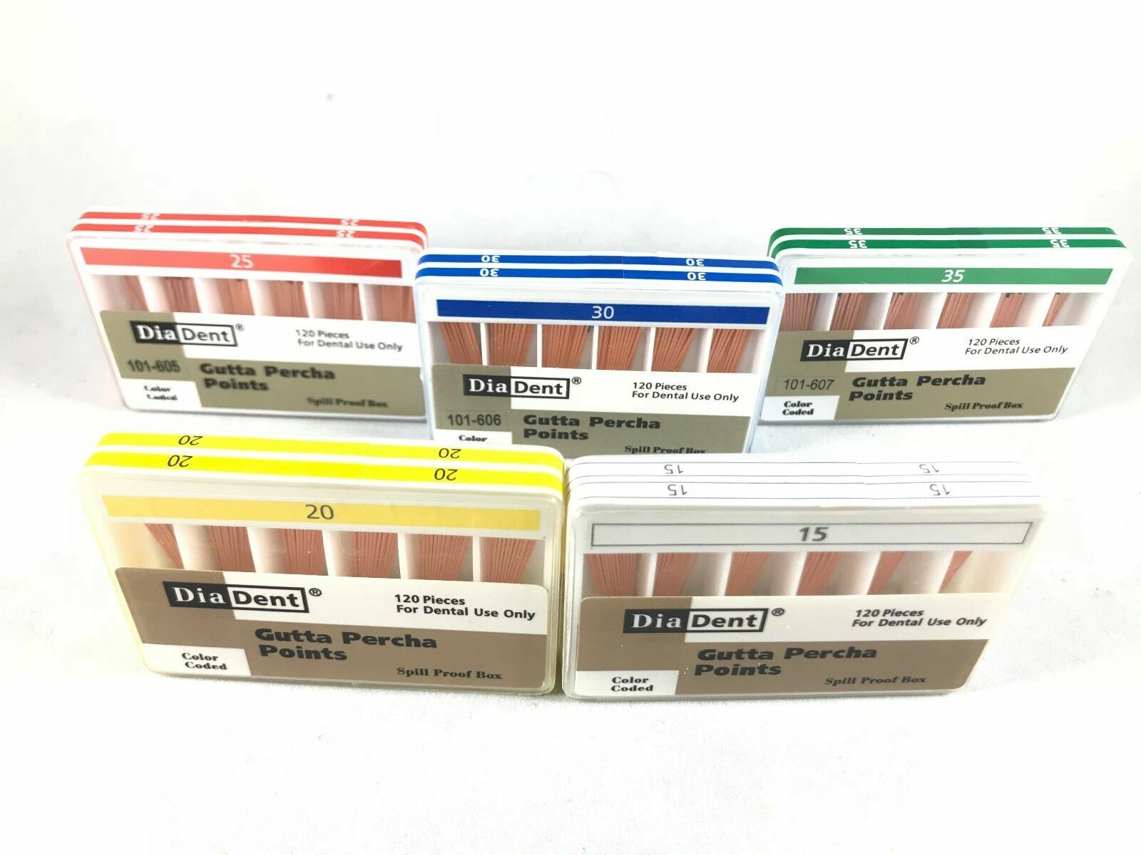 DIADENT Gutta Percha Points Endodontics (240 Pieces) All sizes Spill Proof 2 Box