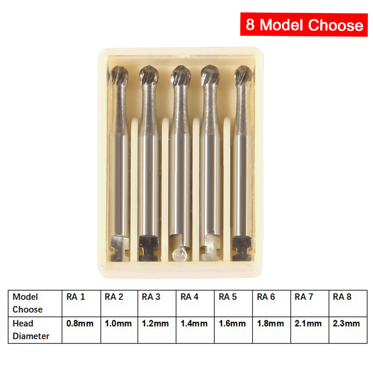 Round Carbide Burs for Slow Speed Latch RA (Choose Your Size & Qty) 22mm 26mm
