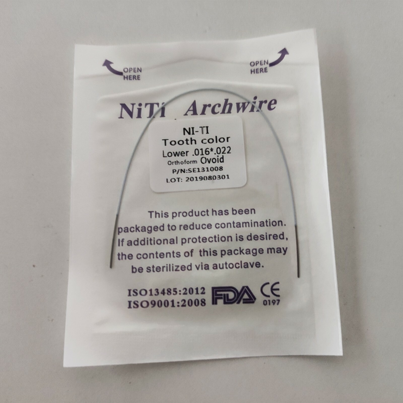 5 Packs Dental Super Elastic Niti Arch Wire White Color Rectangular Wire Oval
