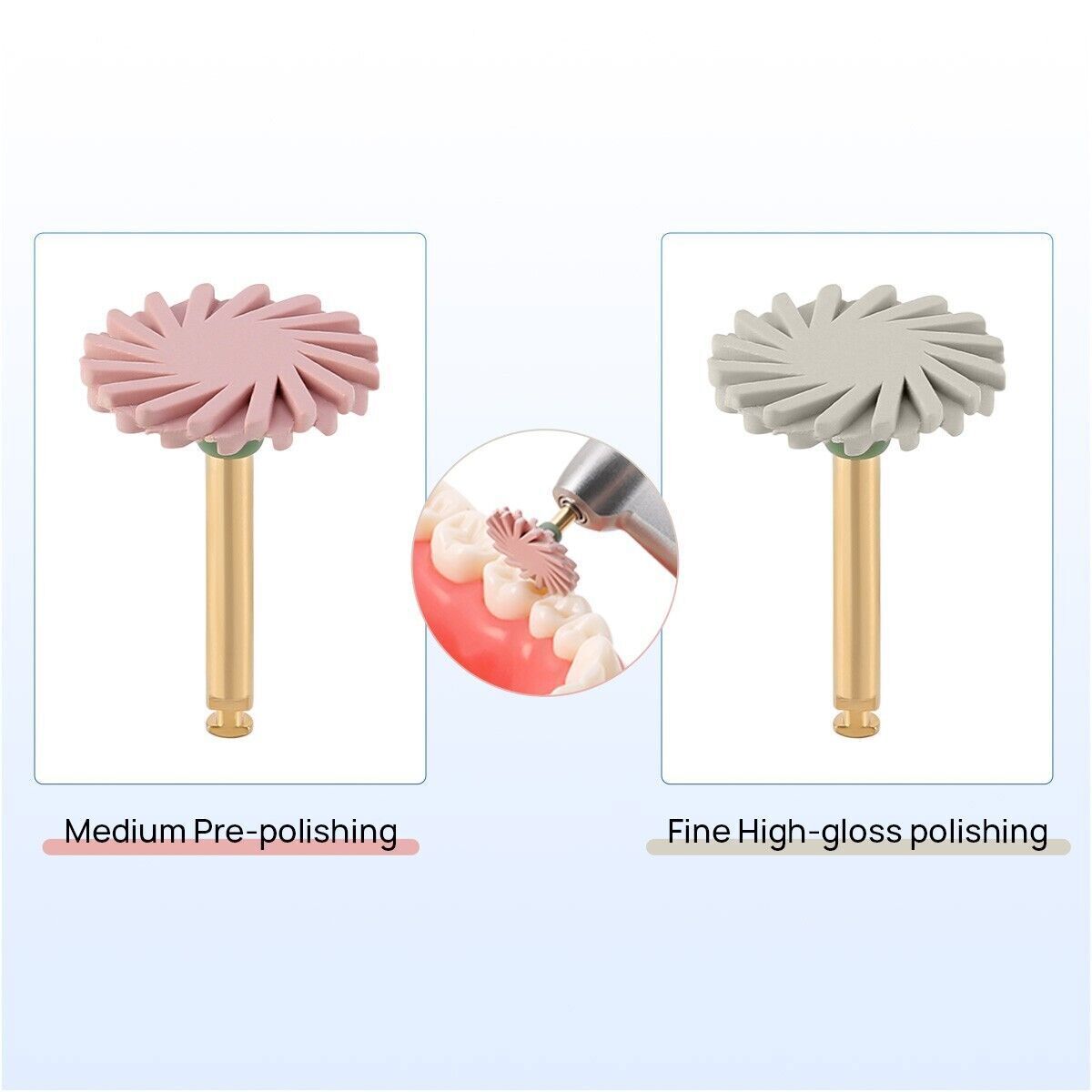 Dental Composite Polishing Wheel Kit Medium Fine gloss Diamond Burs CA 2.35mm