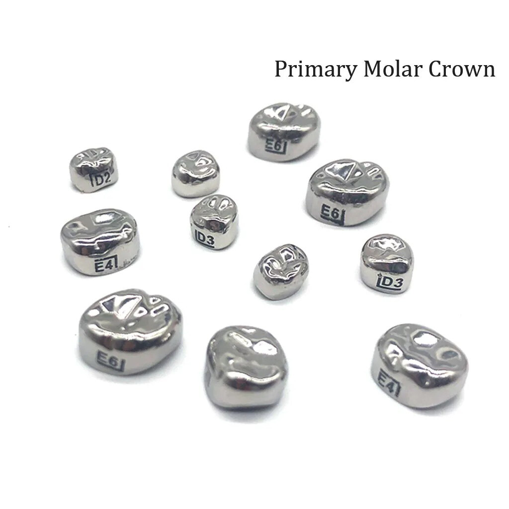5pcs Dental Kid Crown Stainless Steel Primary Crown D Premolar/E Molar DLR5 DLR4