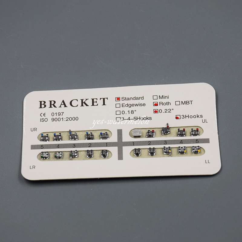 20 Pcs/Pack Dental Orthodontic Metal Bracket Brace Standard Roth.022 Hooks 3